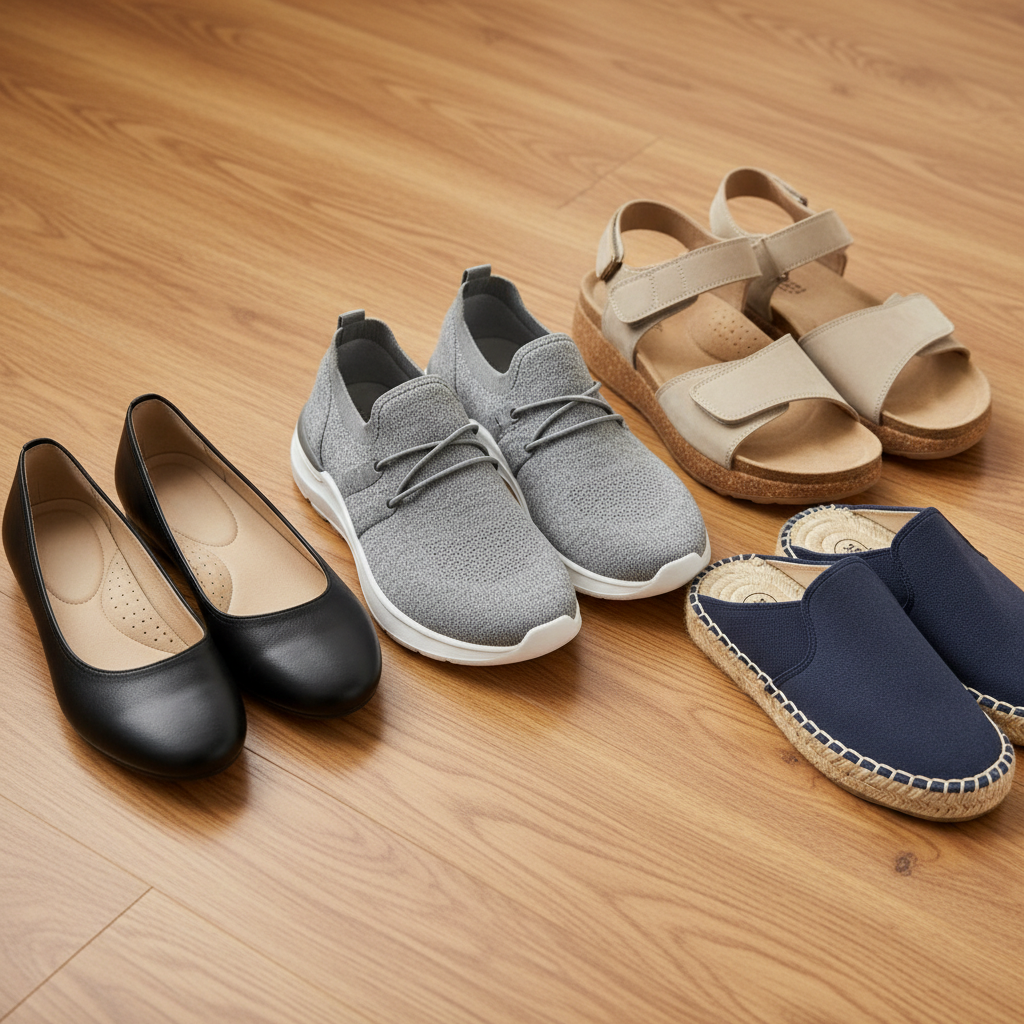 Hamilelikte giyilmesi önerilen rahat ve destekleyici ayakkabılar.