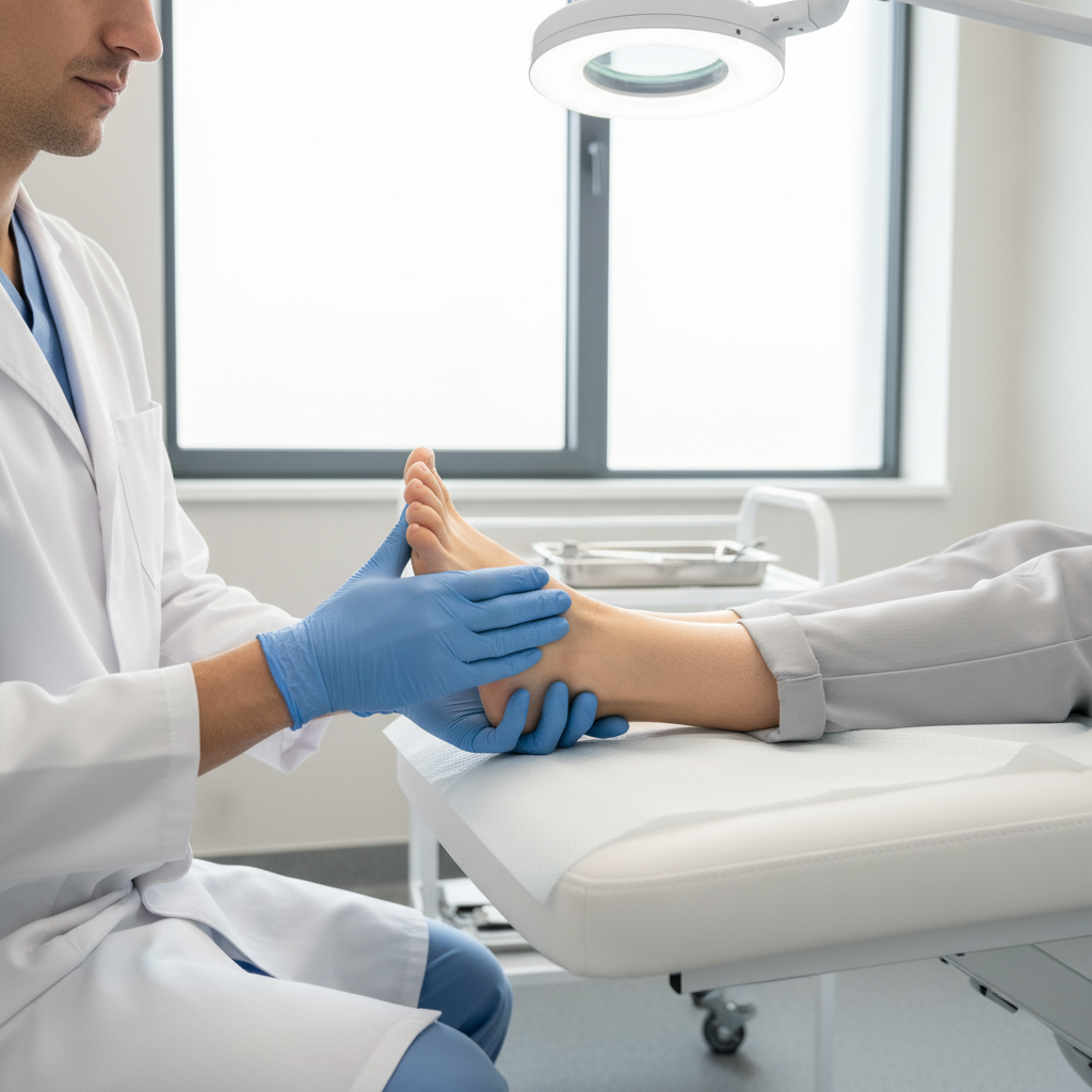 Medikal Pedikür: Kimler İçin Lüks Değil, İhtiyaç? - Steril bir ortamda ayak sağlığı uzmanı tarafından yapılan medikal pedikür uygulaması.