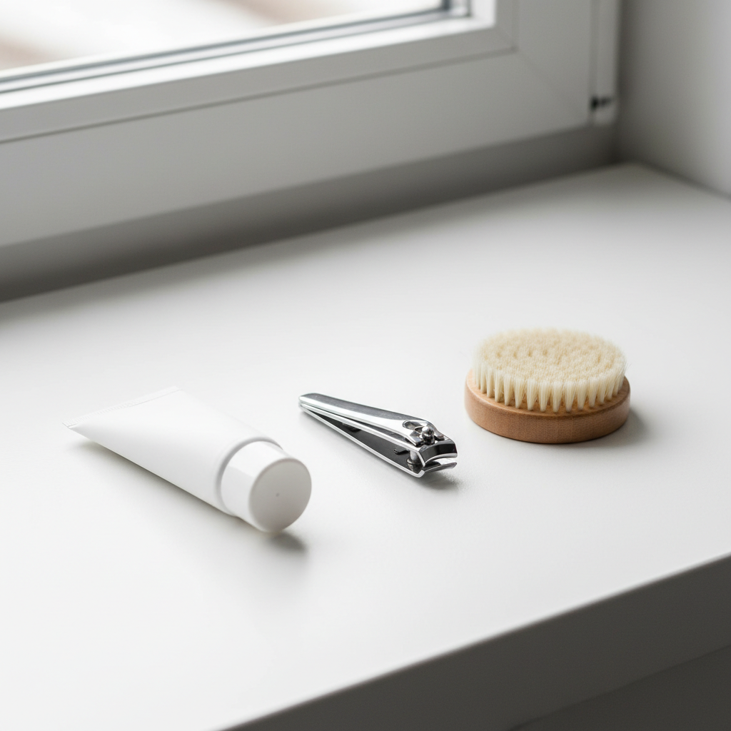 Doğru tırnak bakımı için kullanılan hijyenik aletler.